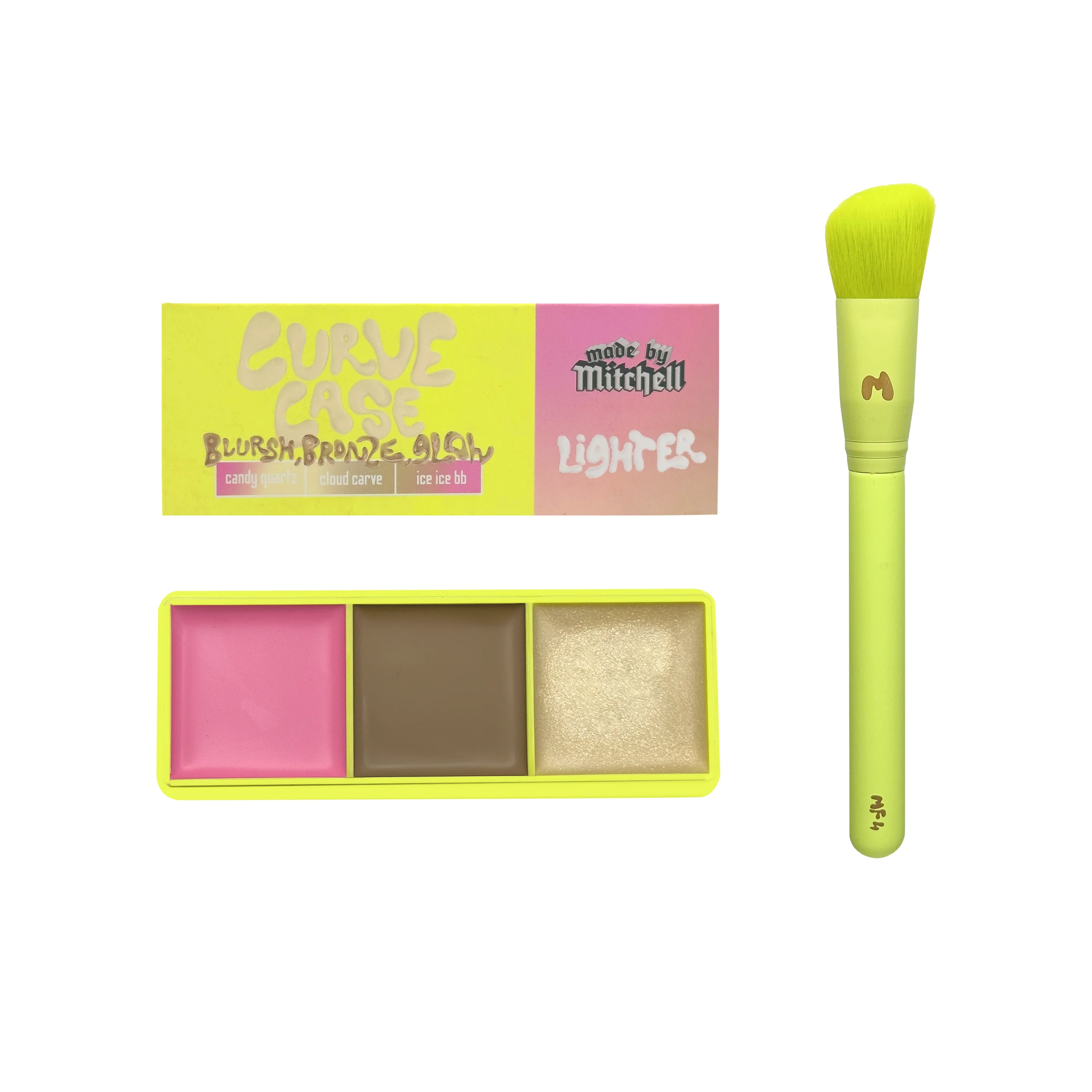 Mini Curve Case Cream Blusher, Bronzer & Highlighter Palette - Image 4