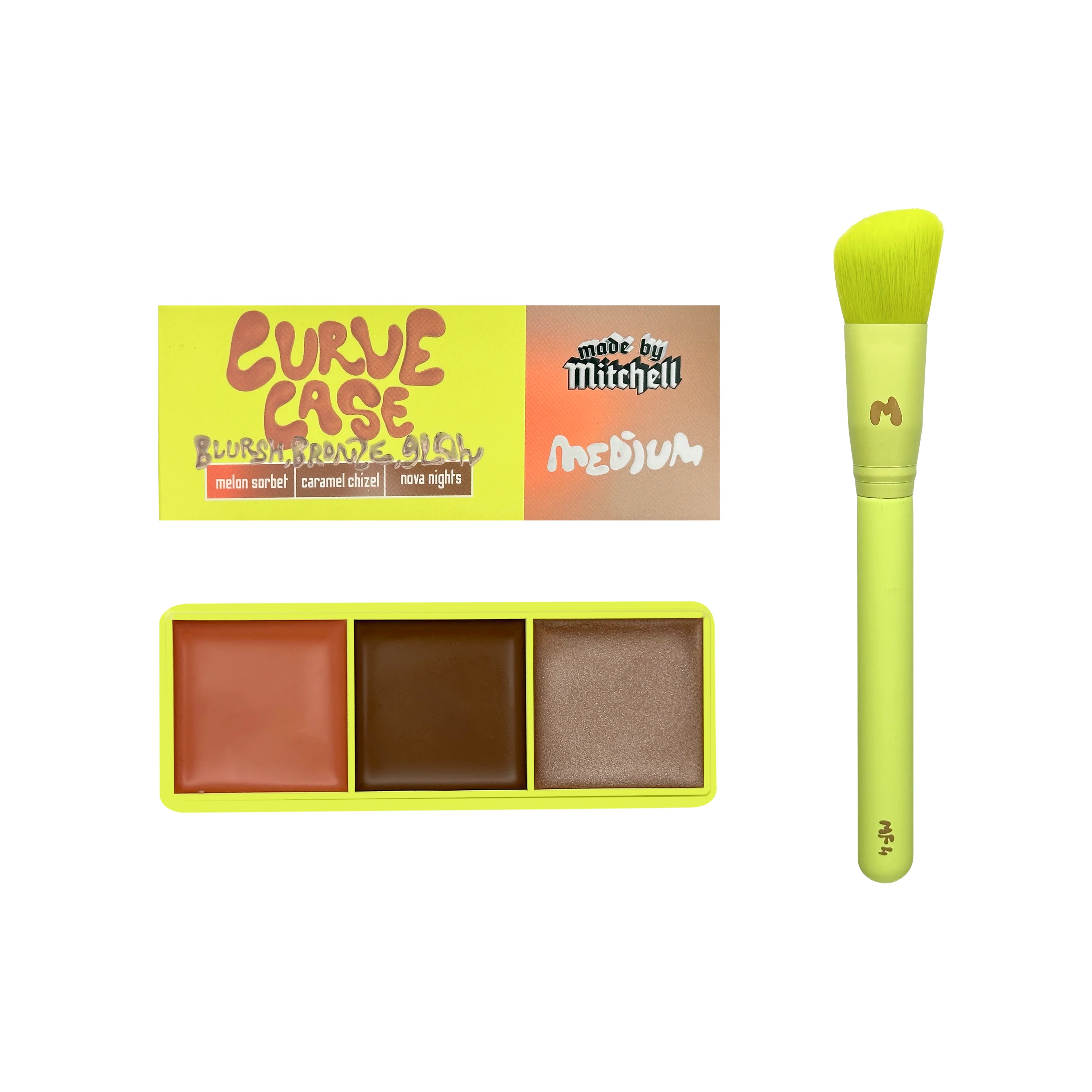 Mini Curve Case Cream Blusher, Bronzer & Highlighter Palette - Image 7
